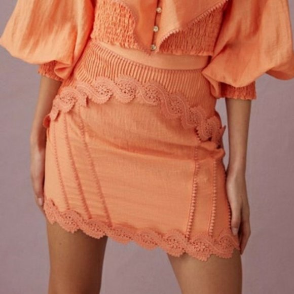 KEEPSAKE Terracotta Gravity Mini Skirt 4/S - Picture 2 of 5